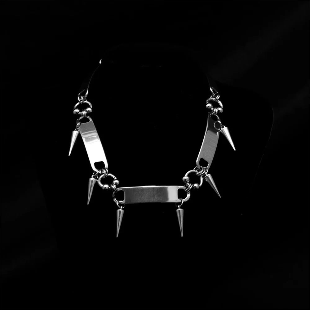 Titanium Steel Rivet Choker nyaklánc - uniszex