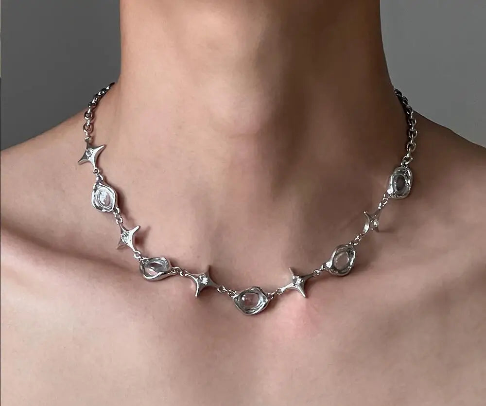 Titanium Steel Rivet Choker nyaklánc - uniszex