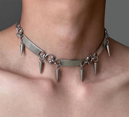 Titanium Steel Rivet Choker nyaklánc - uniszex