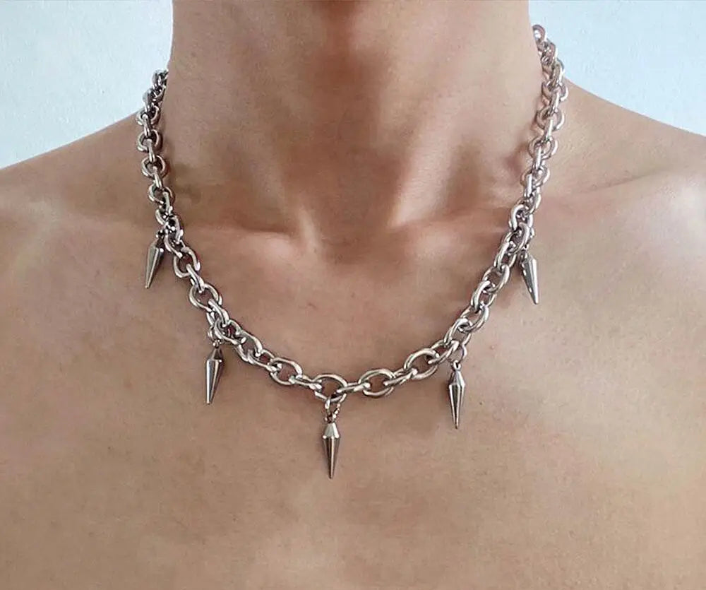 Titanium Steel Rivet Choker nyaklánc - uniszex