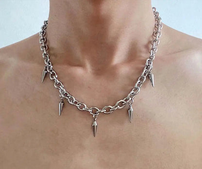 Titanium Steel Rivet Choker nyaklánc - uniszex