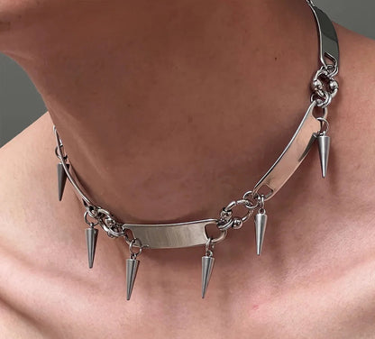 Titanium Steel Rivet Choker nyaklánc - uniszex