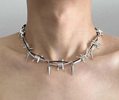 Titanium Steel Rivet Choker nyaklánc - uniszex