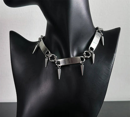 Titanium Steel Rivet Choker nyaklánc - uniszex