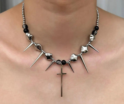 Titanium Steel Rivet Choker nyaklánc - uniszex