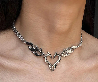 Titanium Steel Rivet Choker nyaklánc - uniszex