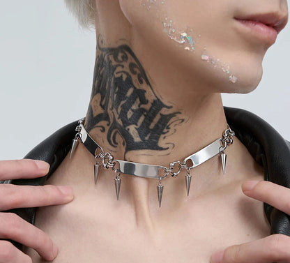 Titanium Steel Rivet Choker nyaklánc - uniszex